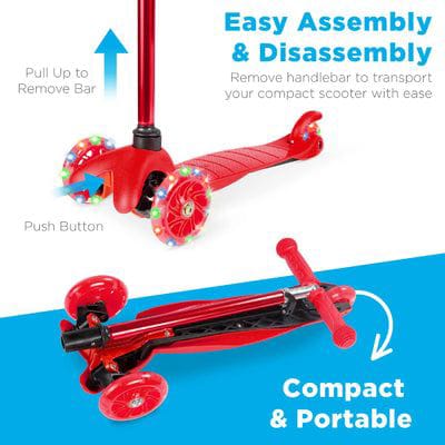 Kids Adjustable Scooter with Flash Wheels