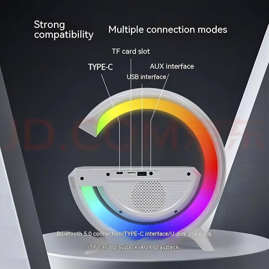 Smart LED Night Light Alarm Clock with Wireless Charging