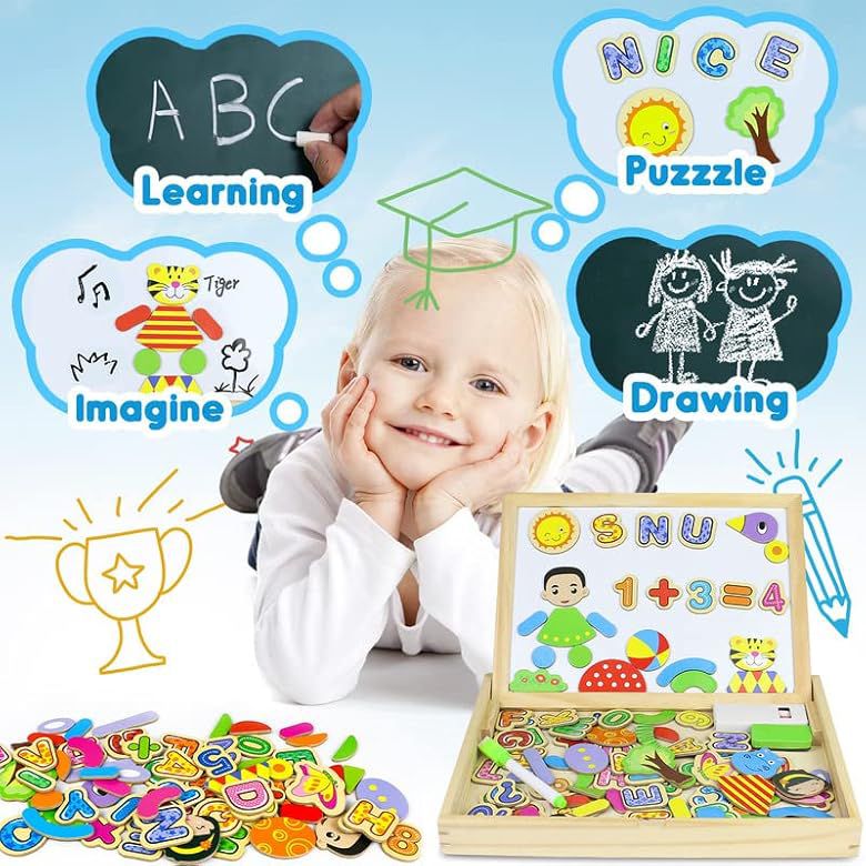 Kids Wooden Magnetic Learning Board