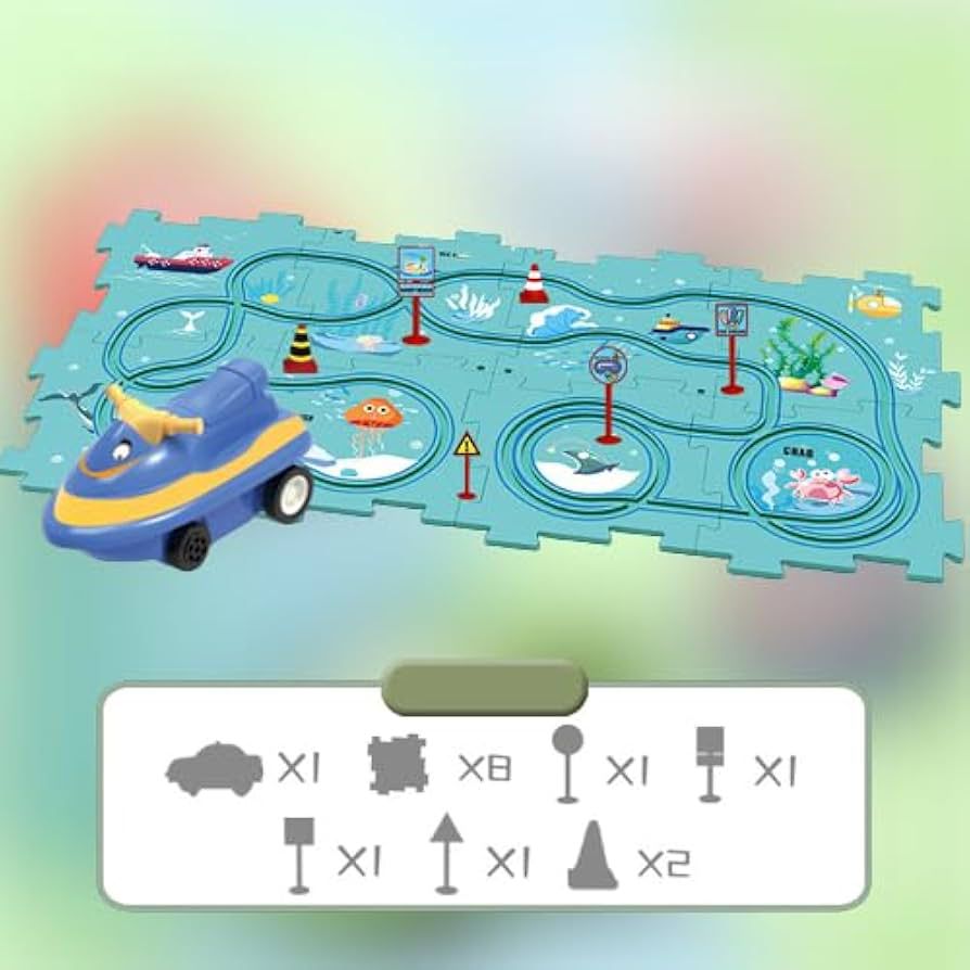 Electric Vehicle Track Puzzle Set (15 PCS)