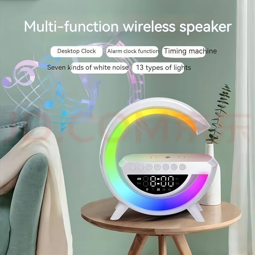 Smart LED Night Light Alarm Clock with Wireless Charging