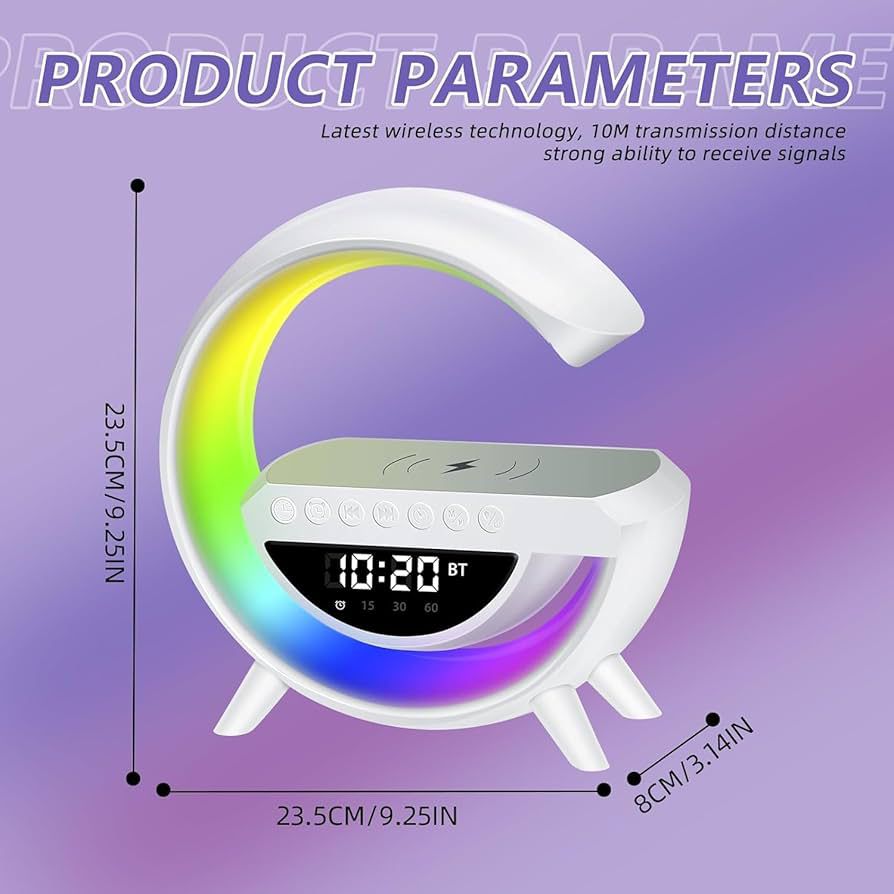 Smart LED Night Light Alarm Clock with Wireless Charging